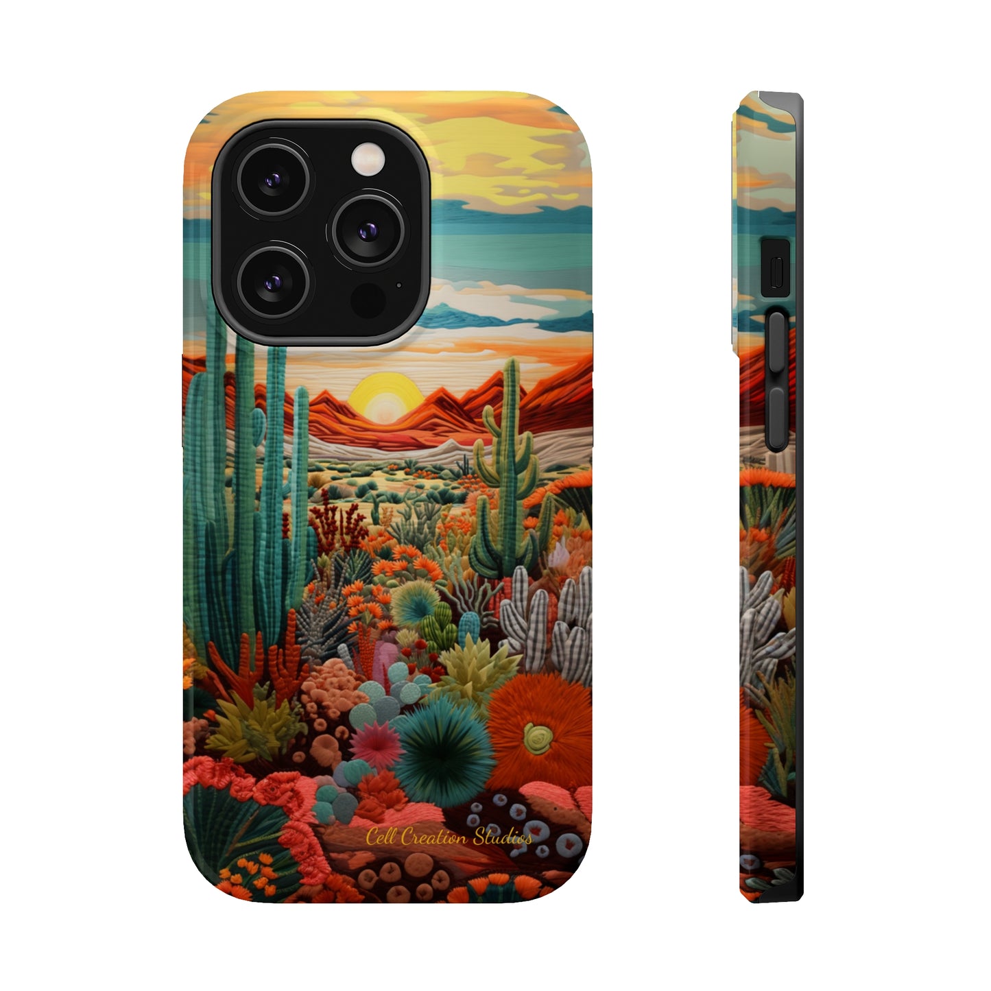 "Desert Bloom Embroidery" -MagSafe Tough iPhone Cases