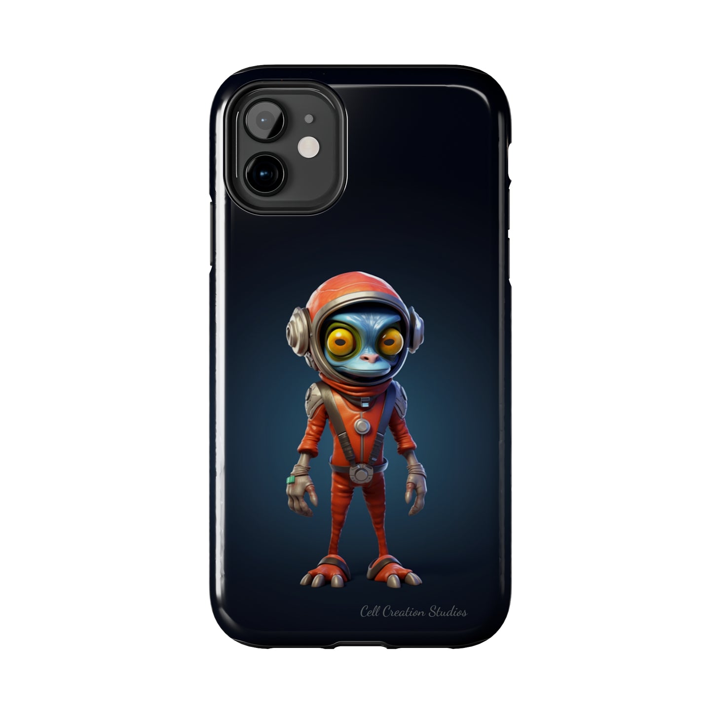 The "AstroGuard" Animated Blue Alien Astronaut Phone Case -Tough Phone Cases