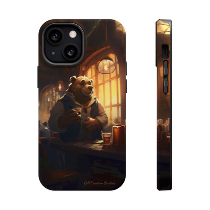 Introducing the "Bar-Hopping Bear" Cell Phone Case – Unleash Your Wild Side -MagSafe Tough Cases