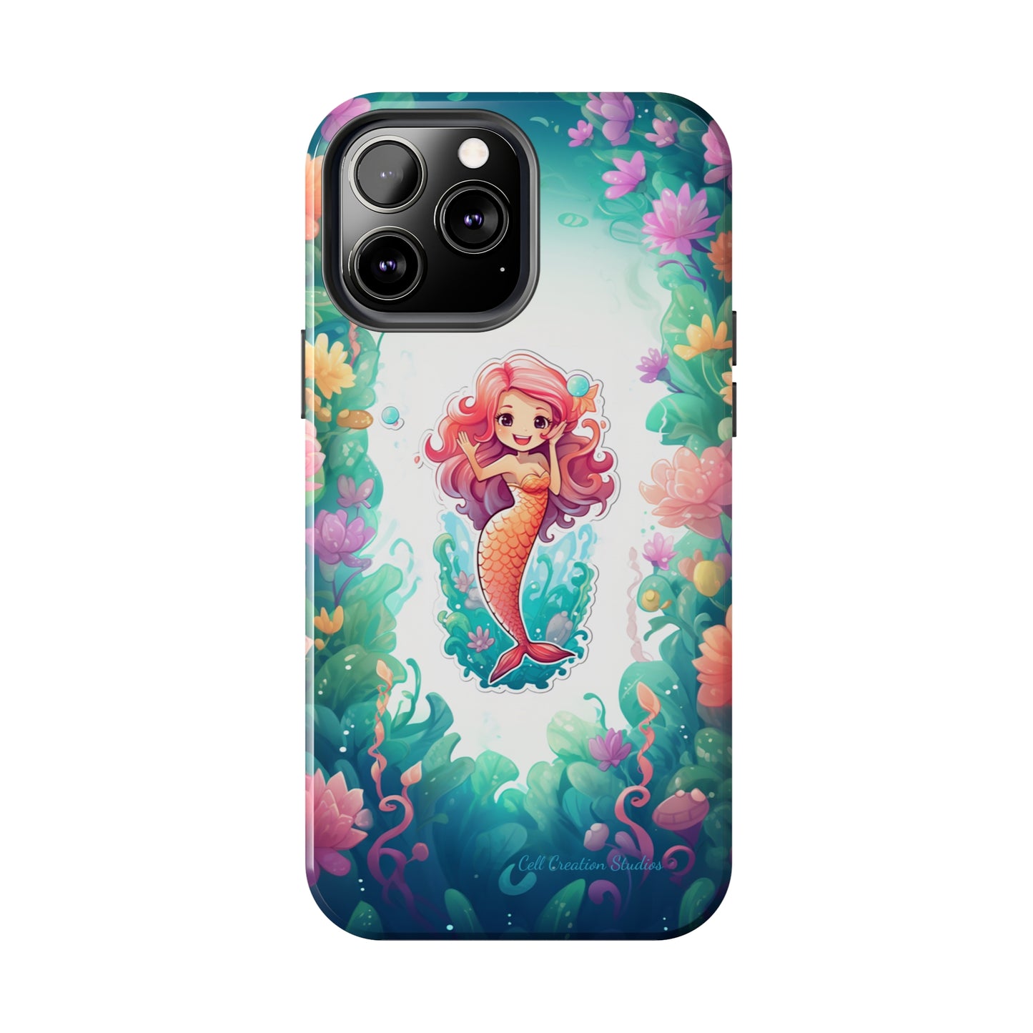 "Pink Seaflower Mermaid" -Tough iPhone Cases