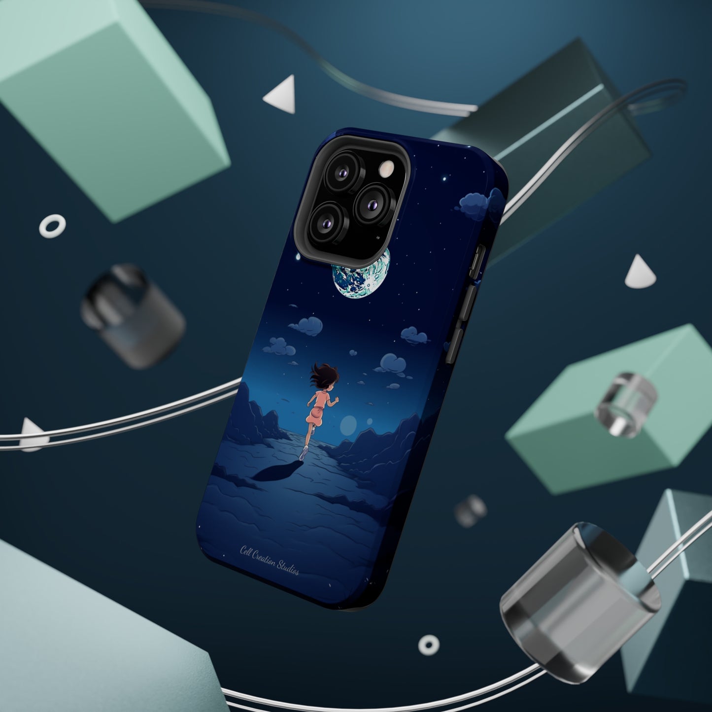 Introducing the "Moonlit Runner" Cell Phone Case – Embrace Adventure with a Captivating Lunar Design -MagSafe Tough Cases