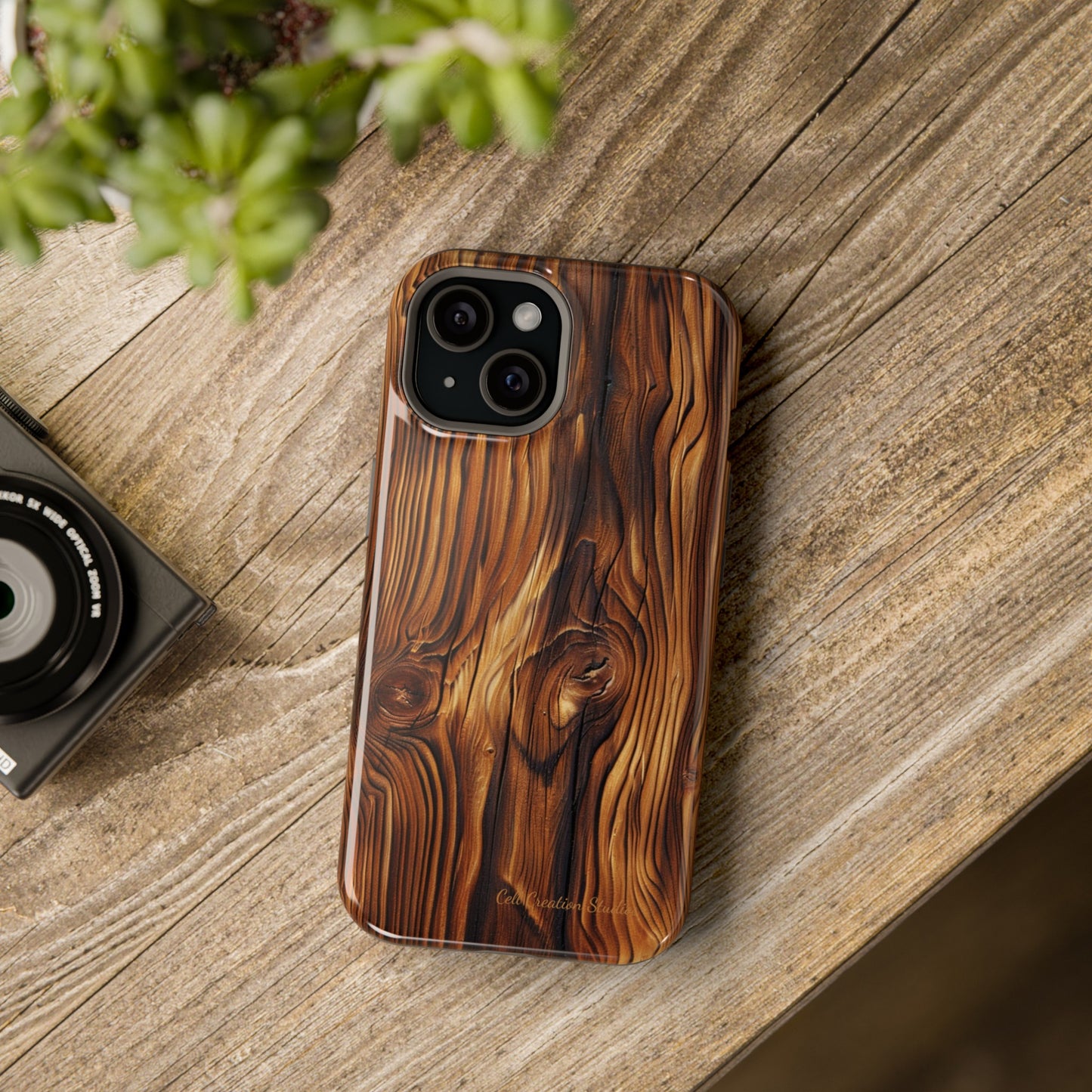 "Wood Grain Elegance" -MagSafe Tough iPhone Cases