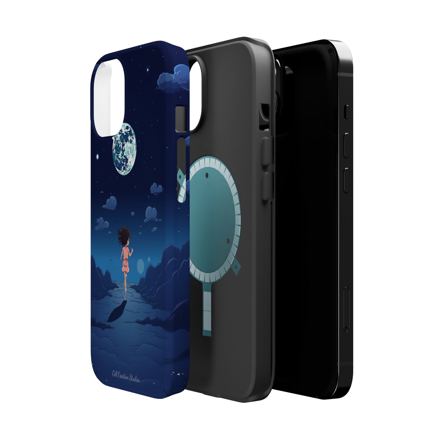 Introducing the "Moonlit Runner" Cell Phone Case – Embrace Adventure with a Captivating Lunar Design -MagSafe Tough Cases