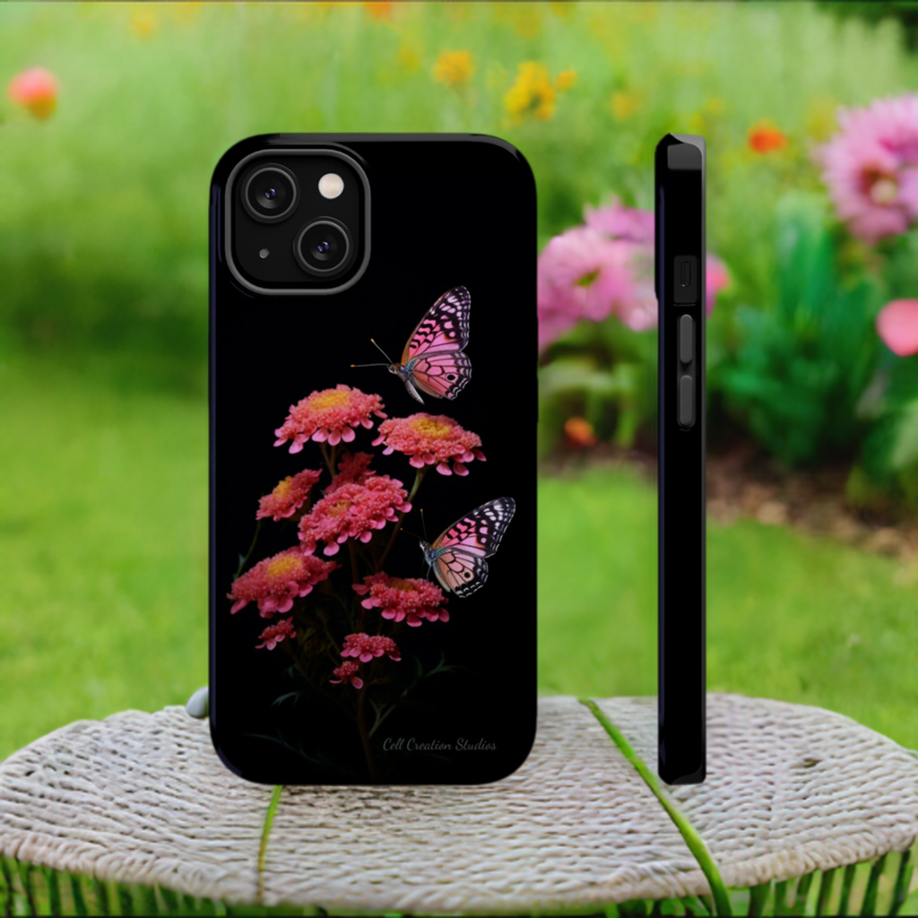 "Achillea Desert Eve Deep Rose & Butterfly" Phone Case -MagSafe Tough Case